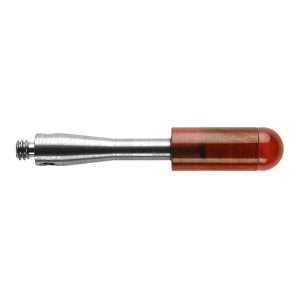 M2 Ø2 mm ruby spherically ended cylinder, stainless steel stem, L 21.2mm