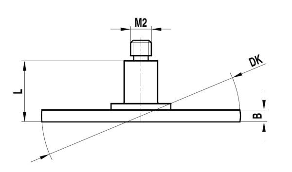 M2 Ø14 mm ceramic disc, 2 mm width, without roller - Image 3