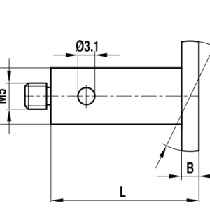 M5 Ø15 mm high strength steel disc, 1 mm width, L 40 mm, for Zeiss applications